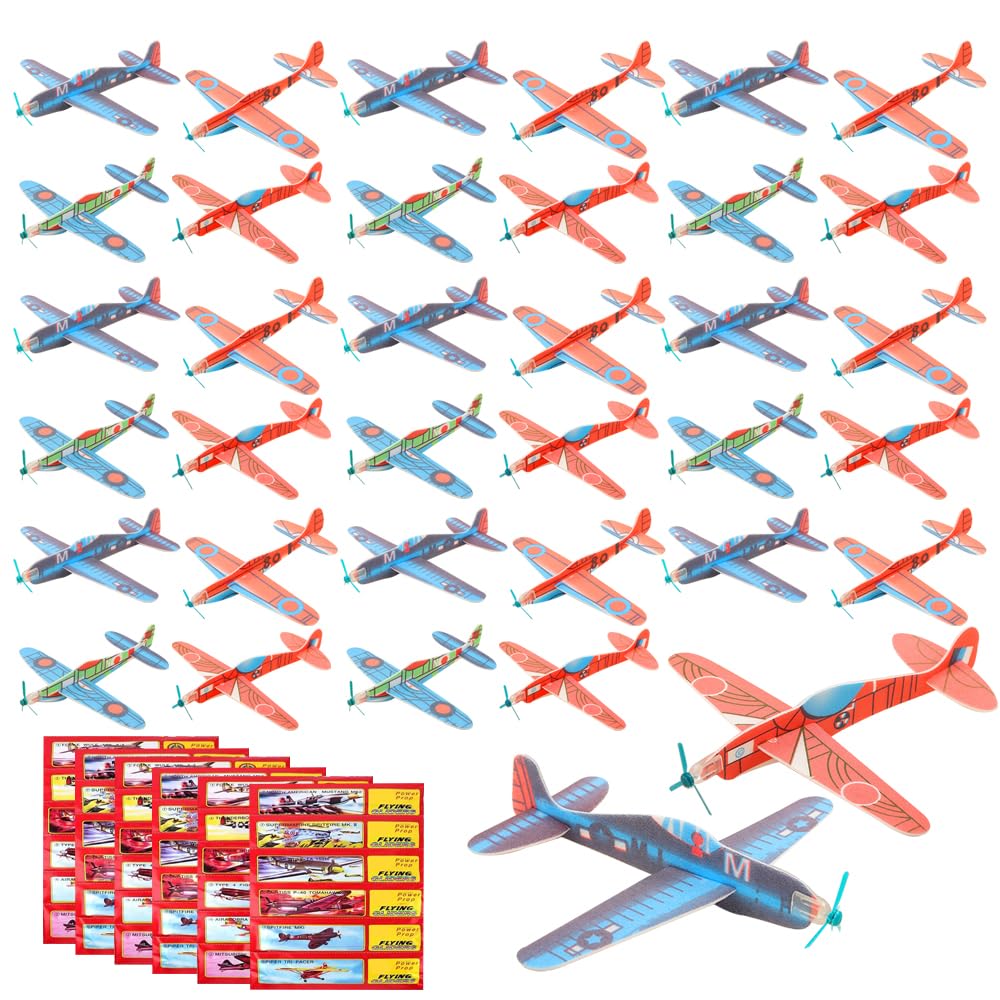 40 Aerei In Polistirolo Colorati Per Bambini, Misura 9,5x10 Cm, Perfetti Per Feste Di Compleanno E Giochi In Interni Ed Esterni