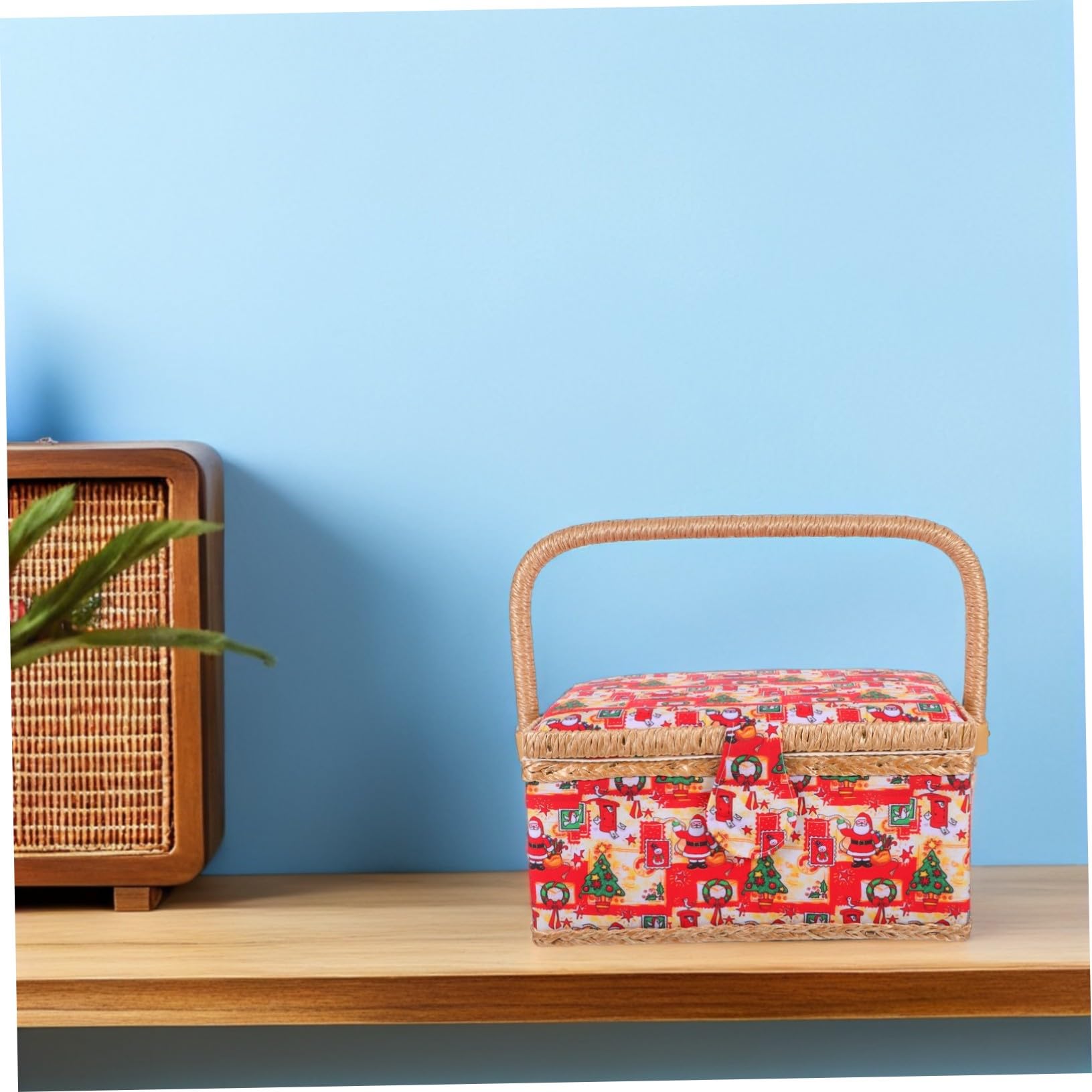 Cesta De Costura Para Bordar Caja De Almacenamiento Con Alfiletero Incorporado Bandeja Extraíble Bolsillo Interior Para Guardar Hilos y Accesorios De Costura Casa