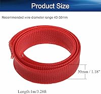 Vista 44 de Bettomshin 1Pc 16.4Ft(5m) Cable Management Sleeve, 5/16"(8mm) Width PET Red Cord Protector, Wire Loom Tube Insulated Split Sleeving for USB Cable