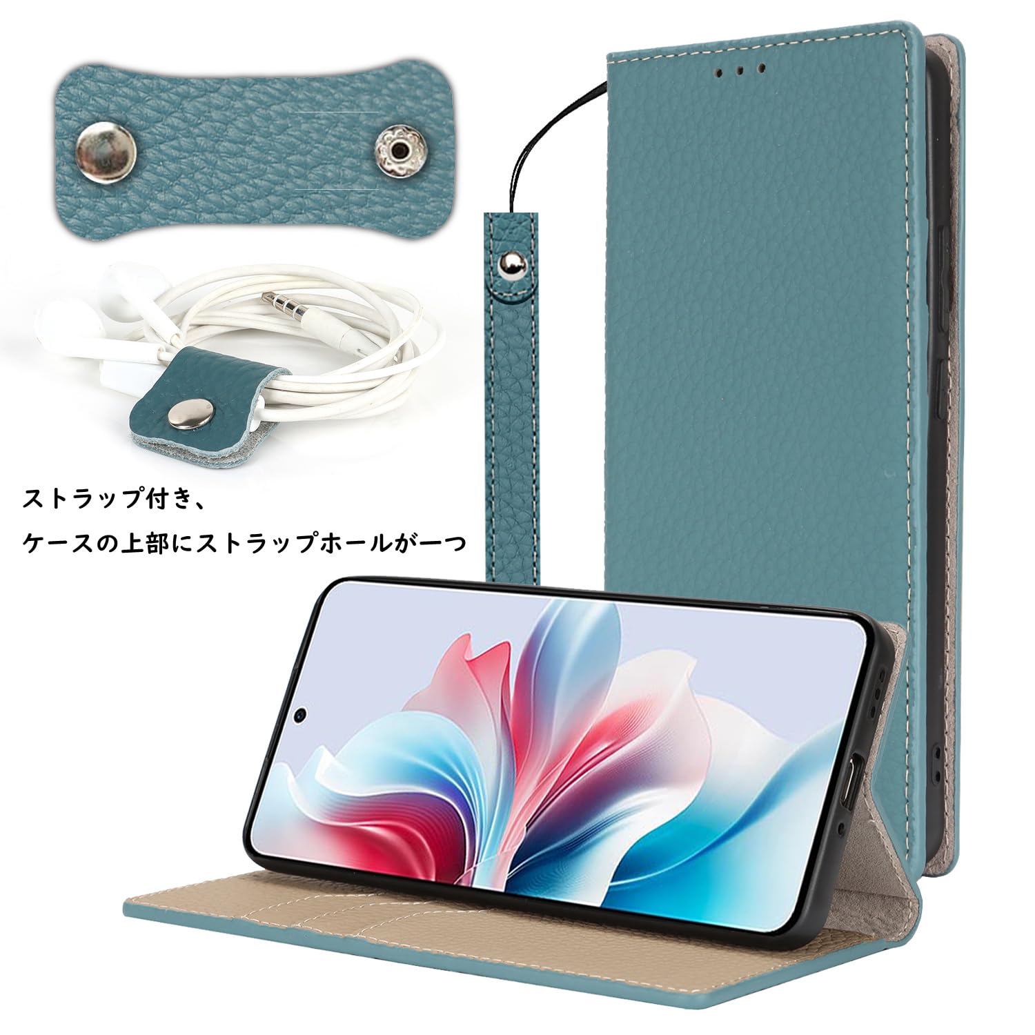 【新品】 Ｈａｖａｙａ 対応 oppo reno 11a ケース OPPO Reno 11A カバー オッポリノ11a ケース 手帳型 本革 ストラップ スマホケース au 耐衝撃 docomo カバー SoftBank カード収納 スタンド機能 レザー  1