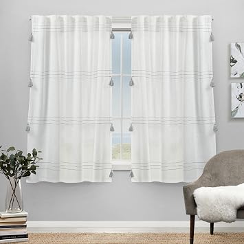 Exclusive Home Demi Light Filtering Hidden Tab Top Curtain Panel Pair, 54"x63", Grey, Set of 2