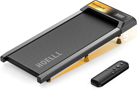 HOELLL Walking Treadmill Pad with 5% Adjustable Incline and APP Sync, Small Compact Under Desk Treadmills for Home and Office with Remote Control and LED Display, 2.5HP