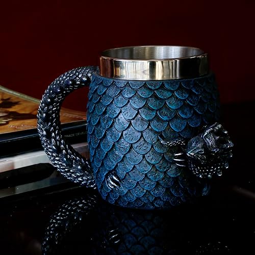 Miniatura 4 de GOT Dragon Egg Coffee Mug - Medieval D&D Beer Stein Tankard 15.8OZ Stainless Drinking Mug for Dragon Lovers Collector - Novelty Gothic Dungeons and