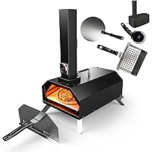 Outdoor Pizza Oven Wood Pellet Pizza 12 Inch with Pizza Peel and Pizza Cutter for Beach Camping [Energy Class A]