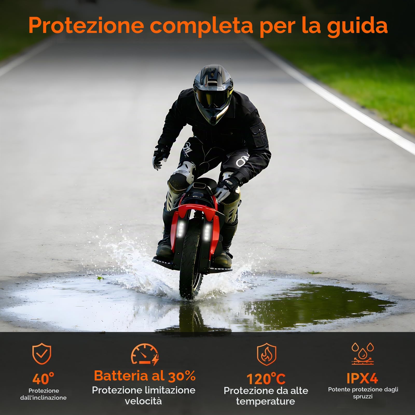 KINGSONG Monociclo Elettrico S22 Pro 2220Wh, Moteur 4000W, Autonomia fino a 200 km, Velocità limitata 25km/h, Pneumatico 20", Bluetooth, Applicazione mobile, Illuminazione LED