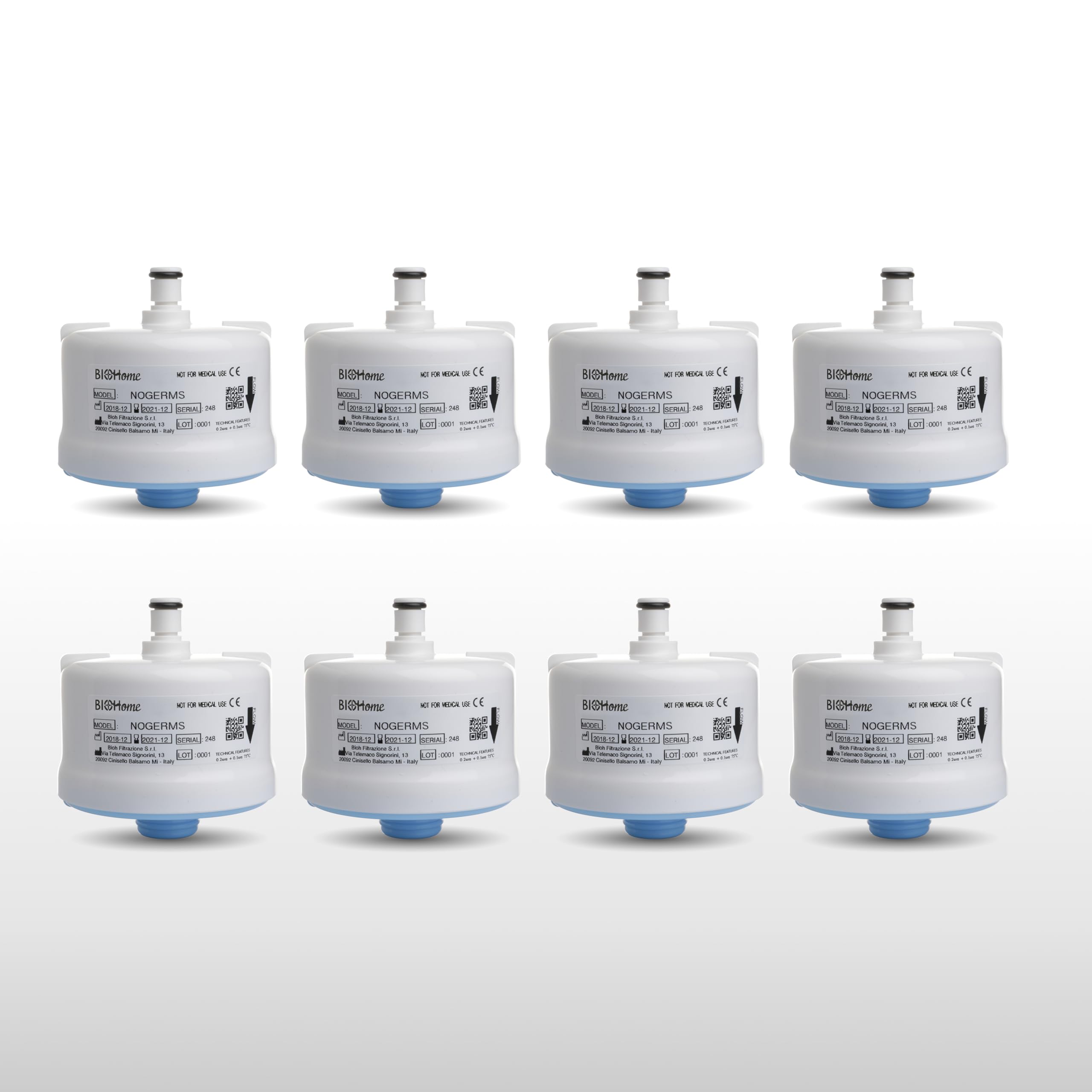 Filtro Acqua ANTI LEGIONELLA. CONFEZIONE 8 pz. Elimina Batteri, Funghi e Virus - Durata 62 GG. DEPURATORE ACQUA. Acqua SICURA al 100%.