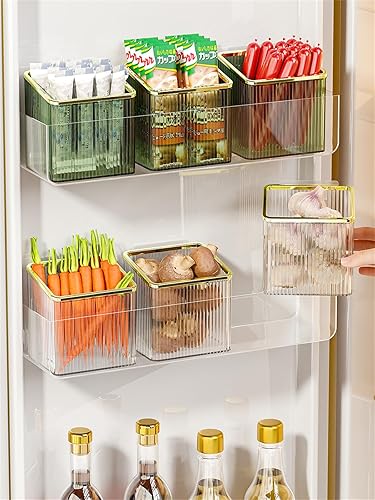 Miniatura 9 de Estantes flotantes, organizador de almacenamiento de plástico adhesivo montado en la pared, sin perforaciones, contenedores de almacenamiento