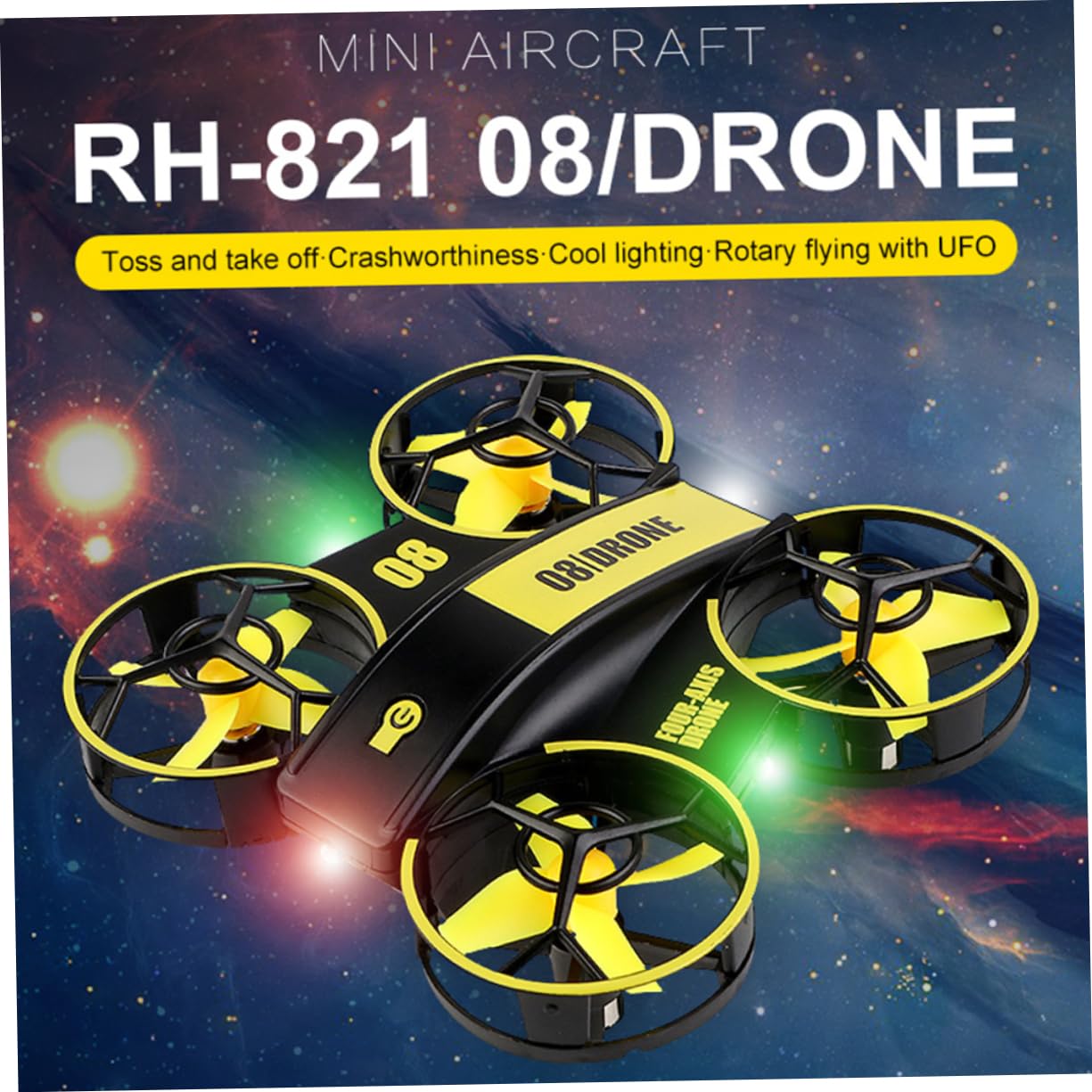 Mini Quadcopter z Wbudowanym Światłem Led Zdalnie Sterowany Dron z Funkcją Utrzymywania Idealny Dla Początkujących Zabawka Do Latania Dorosłych