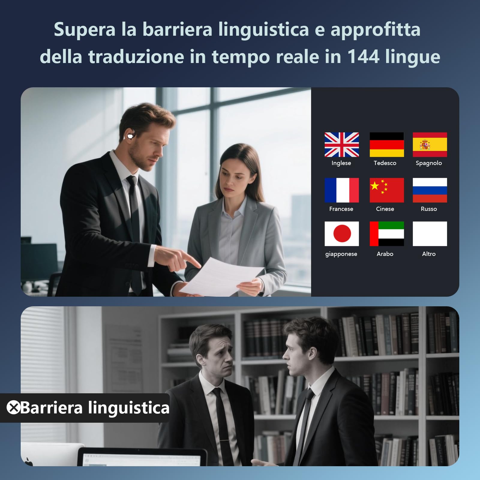 Ai Orecchette Traduttrici Bluetooth 5.4 - Dettaglio