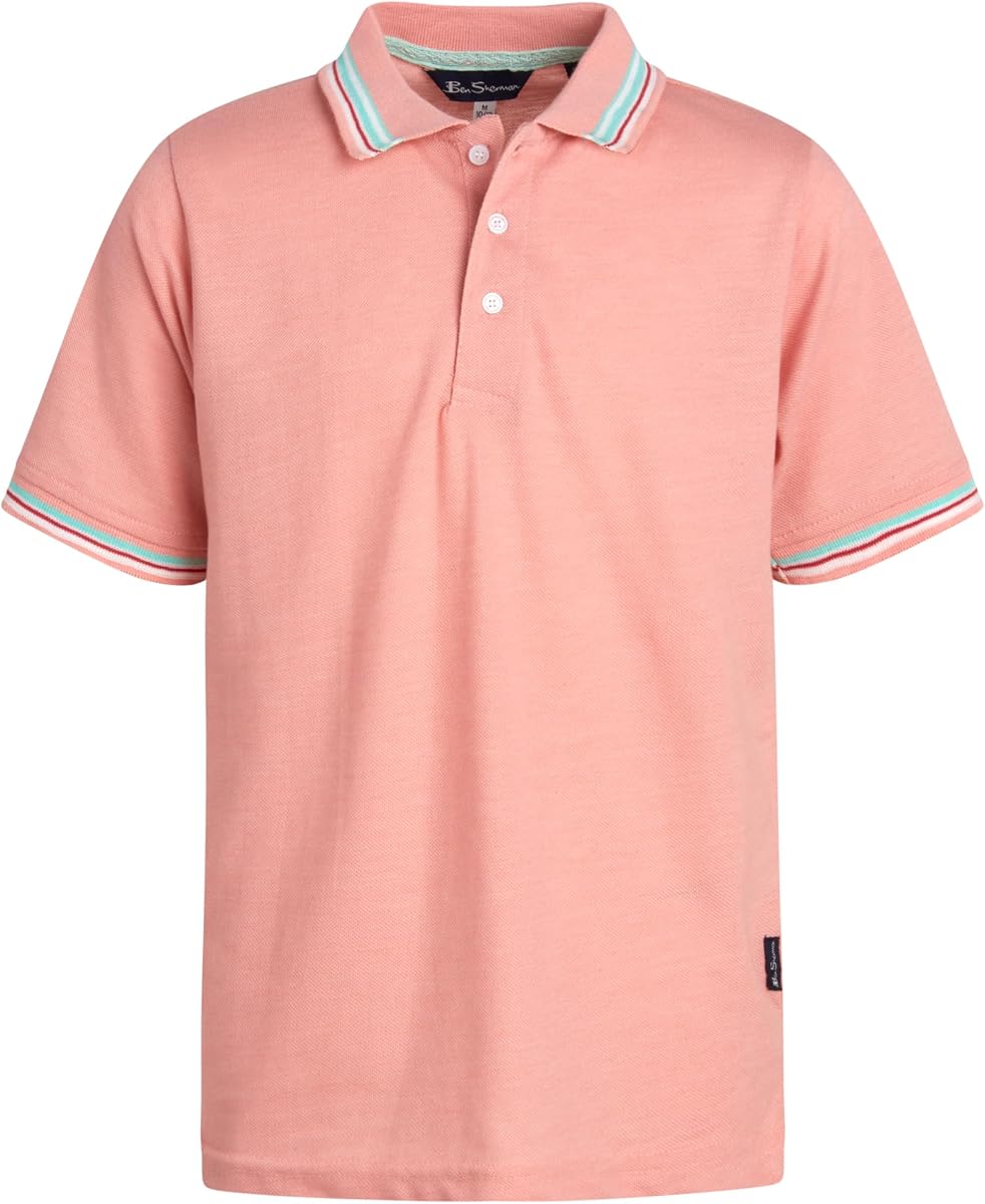 Boys Polo Shirt - Classic Fit Comfort Stretch Short Sleeve Pique Golf Polo Shirts for Boys (Sizes: 8-18)