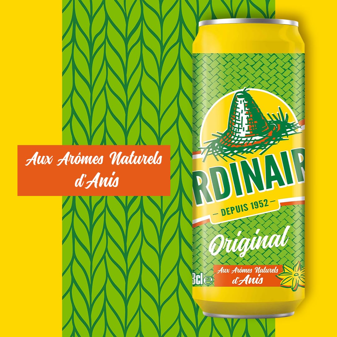 L'Ordinaire Boisson Gazeuse Original aux Arômes Naturels d'Anis, 33cl, Pack de 24 Canettes