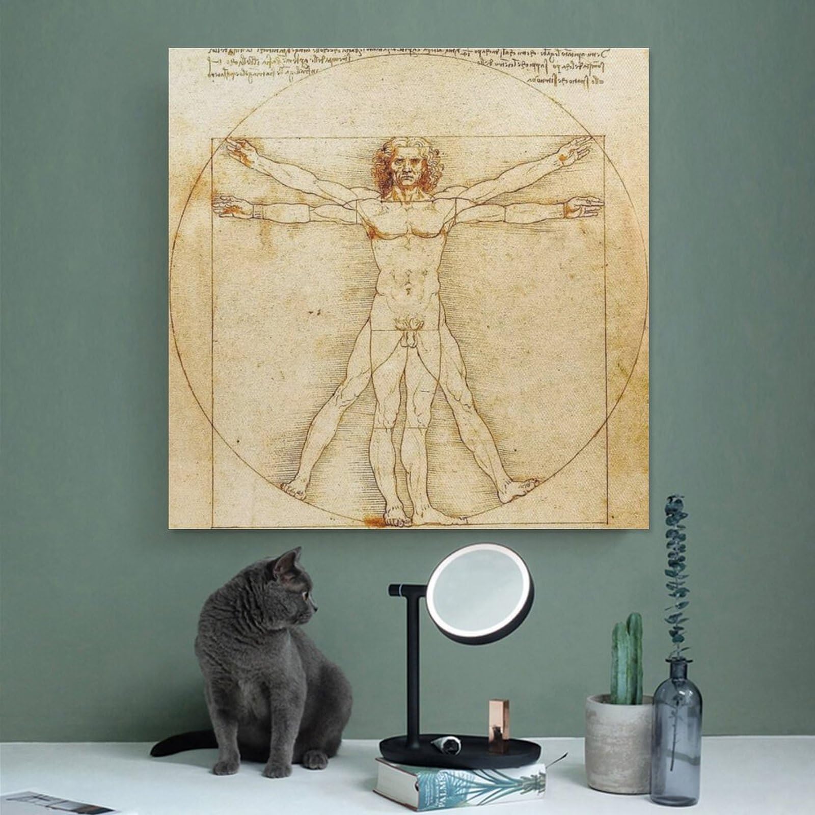 版画 絵画 名画 ウィトルウィウス的人体図(1490頃) レオナルド・ダ