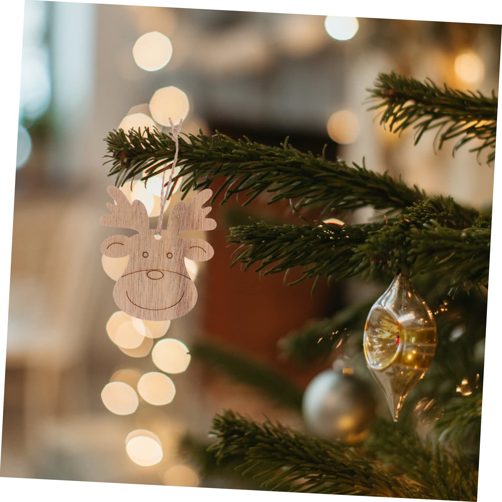 20pezzi Decorazioni Fai Da Te in Legno Testa Di Renna Appesi Per Albero Di Natale Compleanno e Ringraziamento
