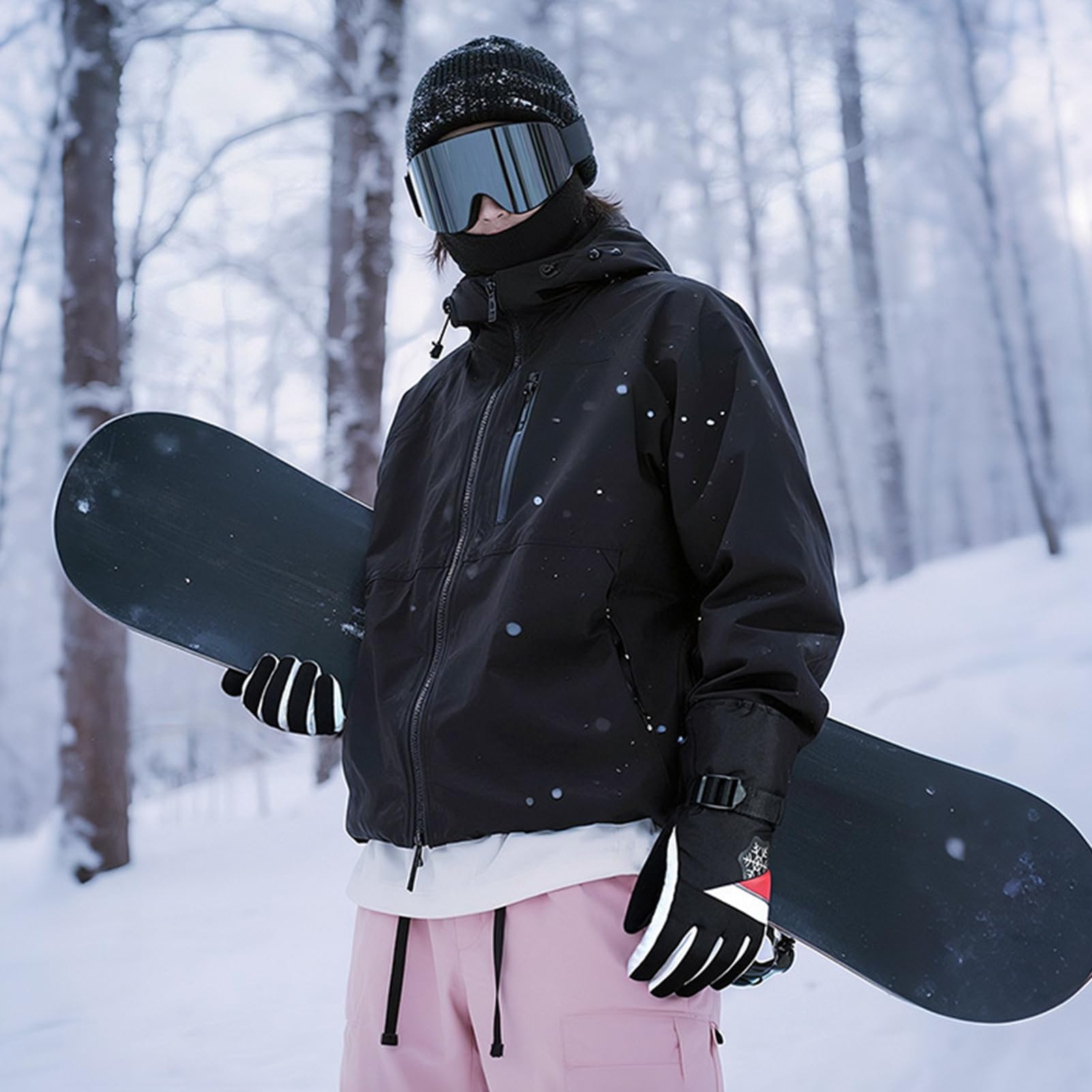 ZH1YFD Męskie rękawice śniegowe - 190g Wiatroszczelne termiczne ocieplacze dłoni Rękawiczki snowboardowe dla kobiet Jazda motocyklem Jazda na rowerze Bieganie Piesze wycieczki Praca Sporty na świeżym