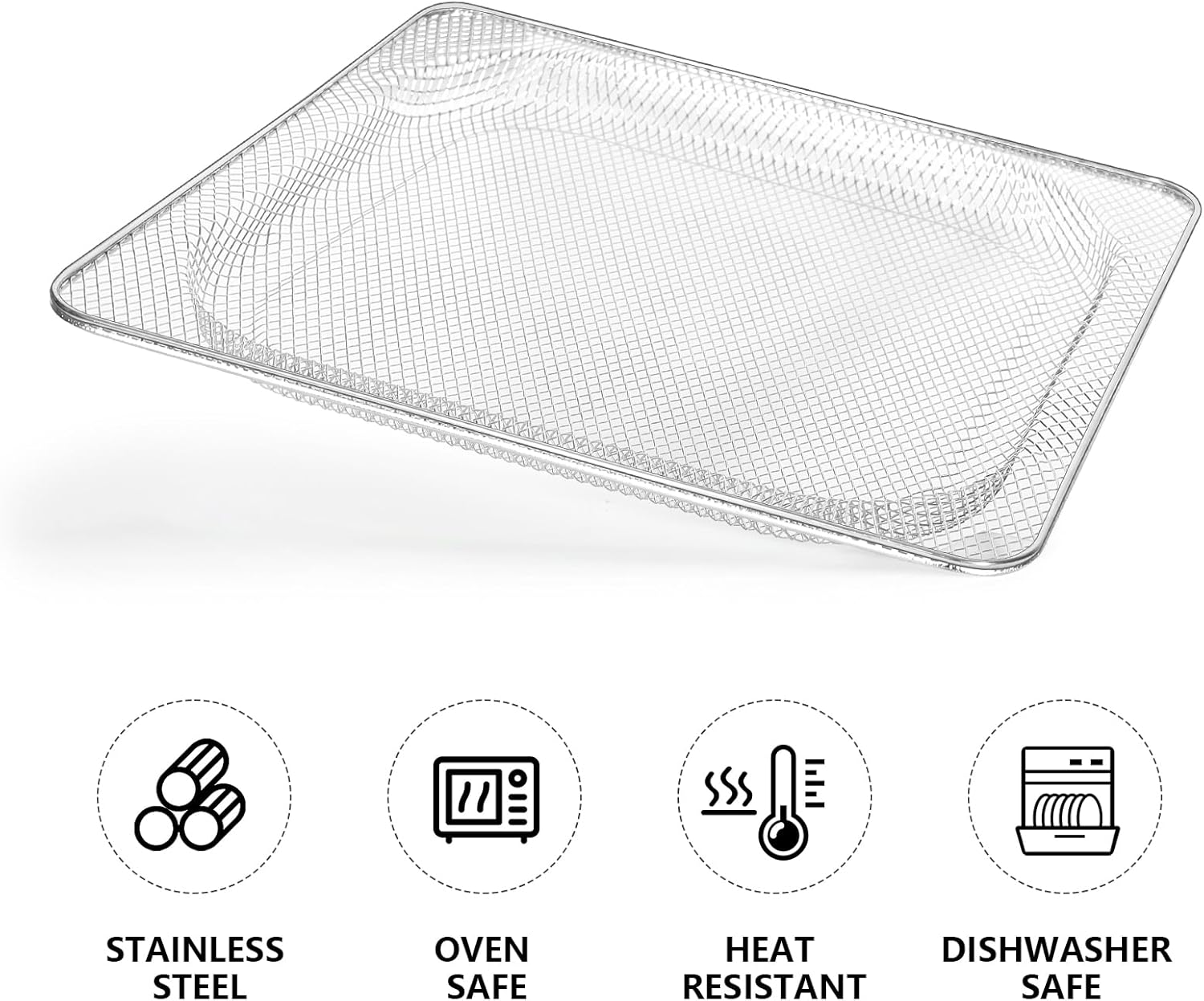Stainless Steel Air Fryer Basket Compatible with Ninja Foodi SP100, FT102, SP102, SP101, SP101C 8-in-1 Digital Air Fry Oven (2 Pack)