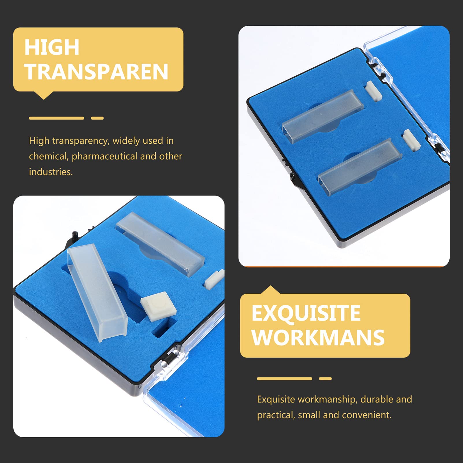 Hemobllo 2pcs Quartz Cuvettes Accurate Reading Cuvette 10mm Length for