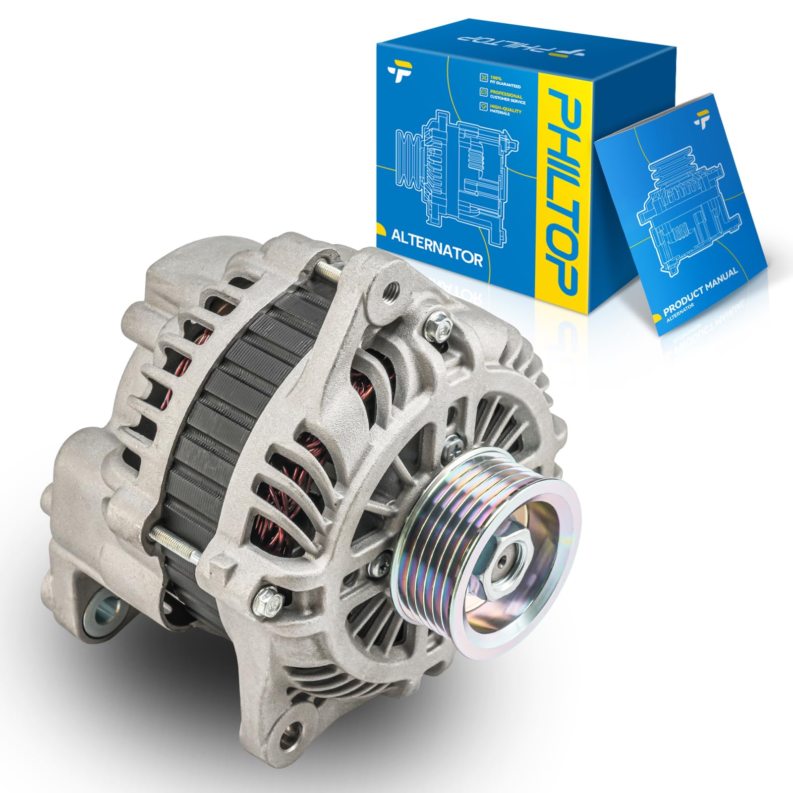 Photo 1 of *Used/Scratches* PHILTOP Alternator Compatible With 2003-2006 Nissan 350Z, 2005-2006 INFINITI G35, 2003-2008 INFINITI FX35, 2003-2004 INFINITI G35 3.5L V6, 2004 Nissan Pathfinder 11052N