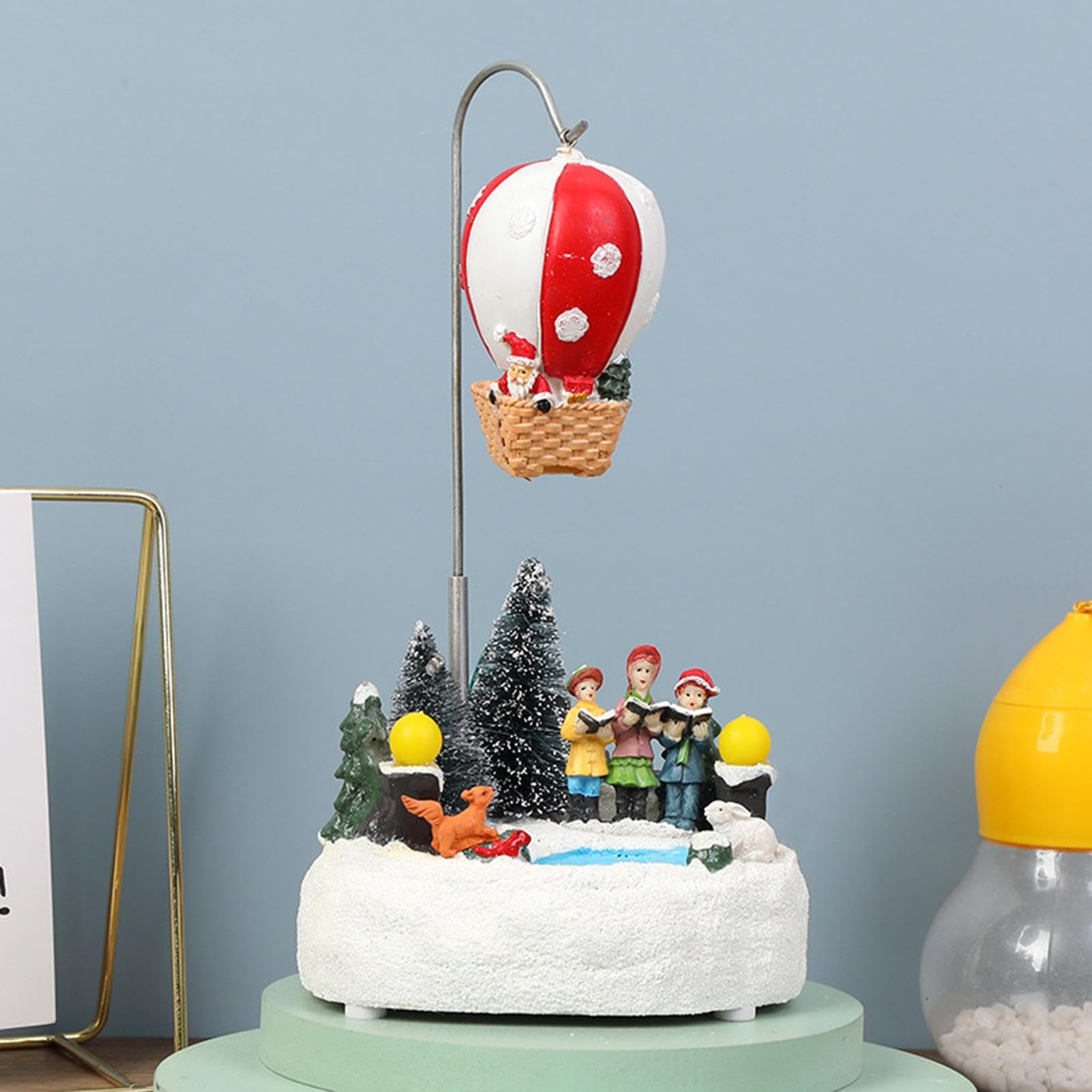Casa de pueblo de Navidad - Decoración navideña luminosa clásica, escena de pueblo de vacaciones en miniatura | Pantalla de mesa LED, país de las maravillas de invierno con pilas, cómoda decoración