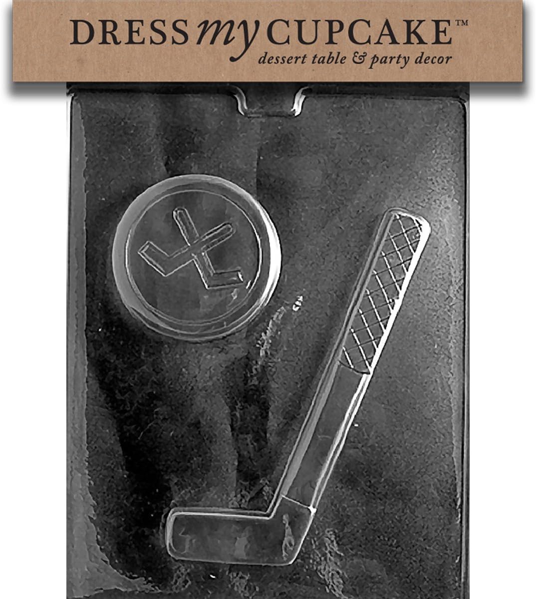 Dress My Cupcake Chocolate Candy Mold, Hockey Stick and Puck