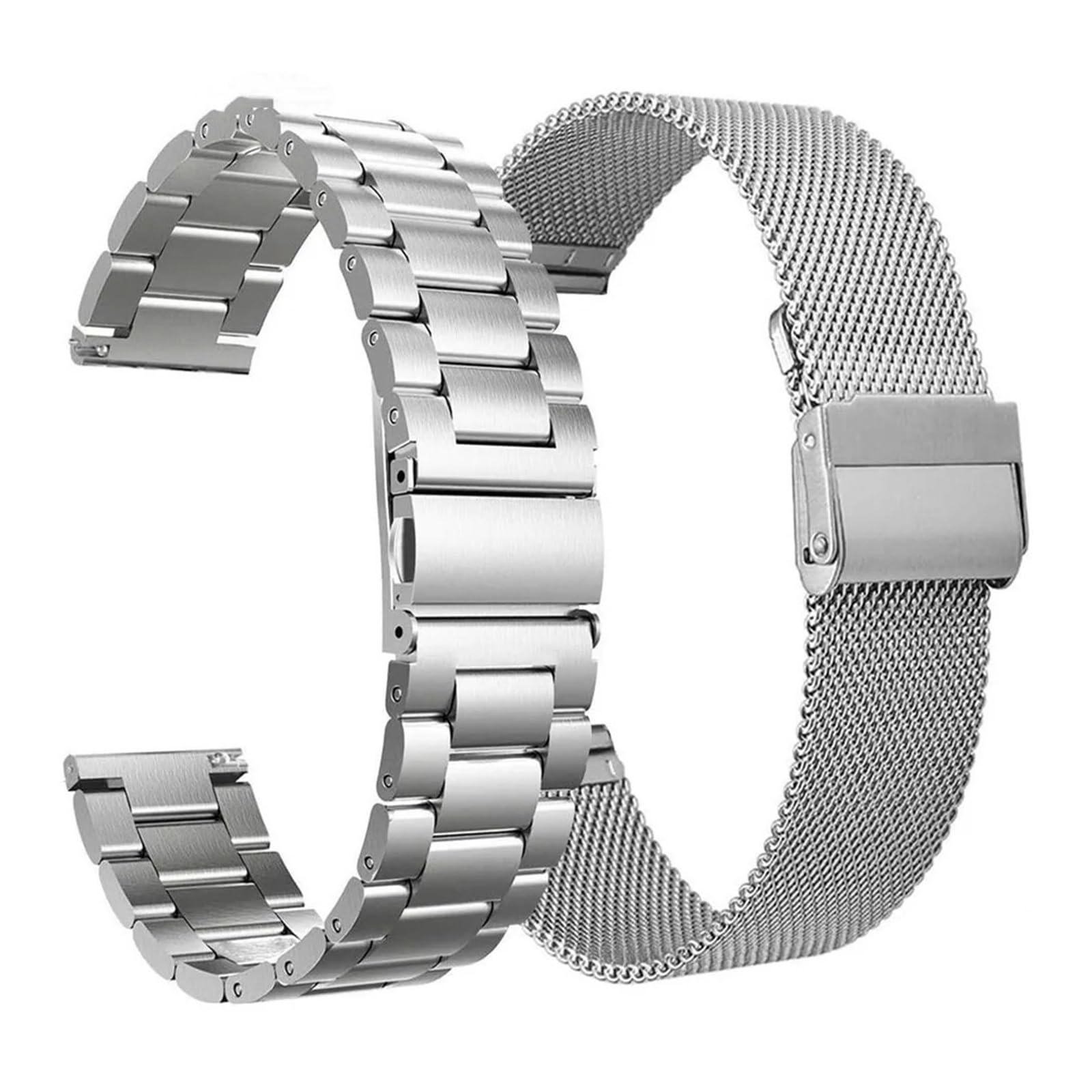 SiChouwz 18mm 20mm 22mm 24mm Szybkozłączka Milanese Solidny Pasek Do Zegarka Ze Stali Nierdzewnej Składana Klamra Do Zegarka(Rosegold 2pcs,24mm)