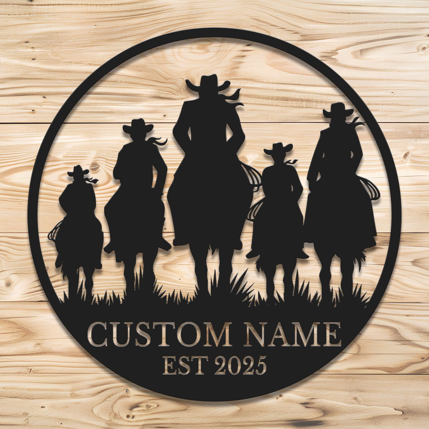 Gewasi Men's Style-2 Personalized Cowboy Metal Sign, Custom Western Wall Art, Rustic Texas Decor, Rodeo Themed, Farmhouse Bar Sign For (Style-2)