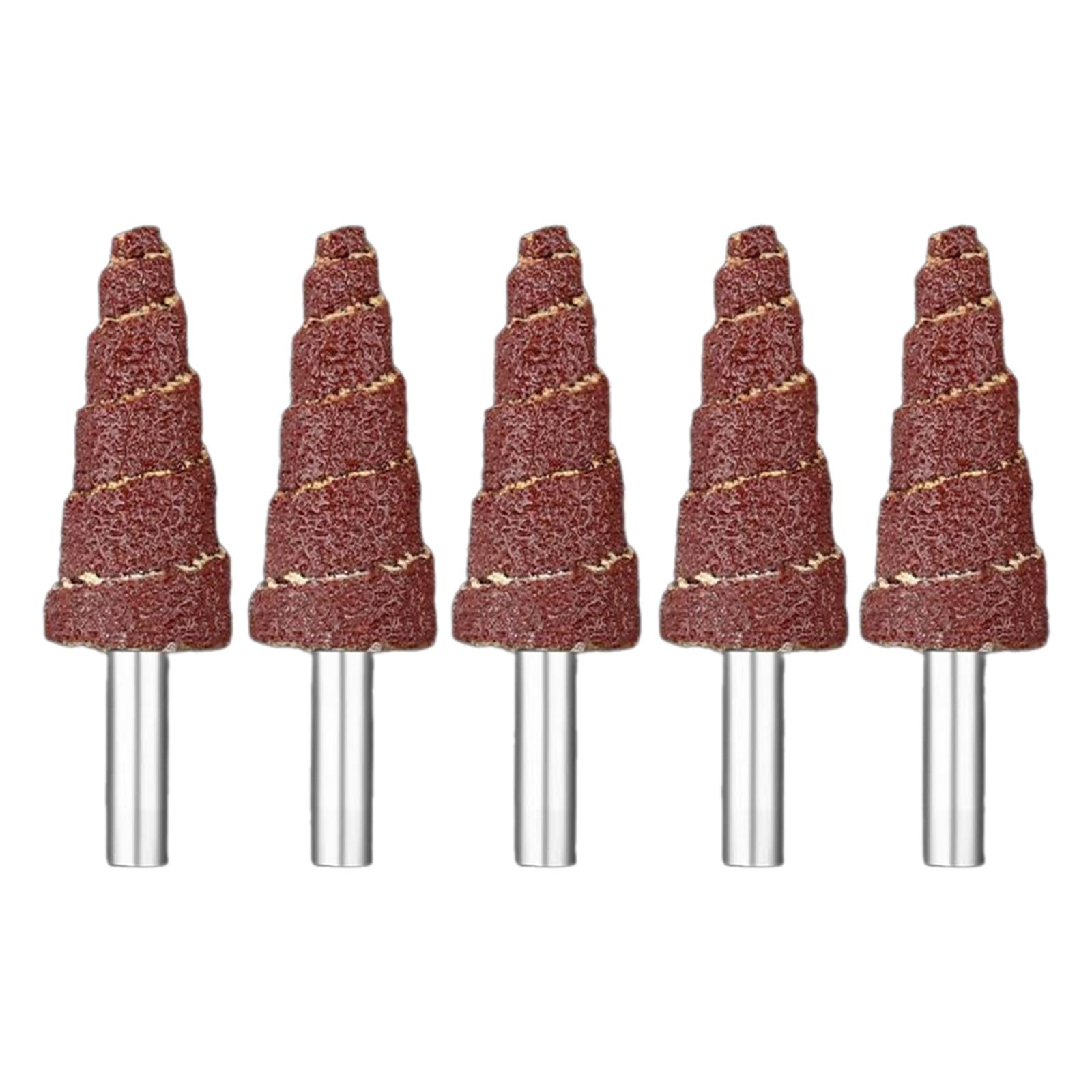 Tsophreniq 6X15mm 5Pcs Cone Shape Sandpaper Deburring Flap Wheel For Efficient Grinding And Polishing On Different Surfaces Rotary Tool Abrasive Sandpaper