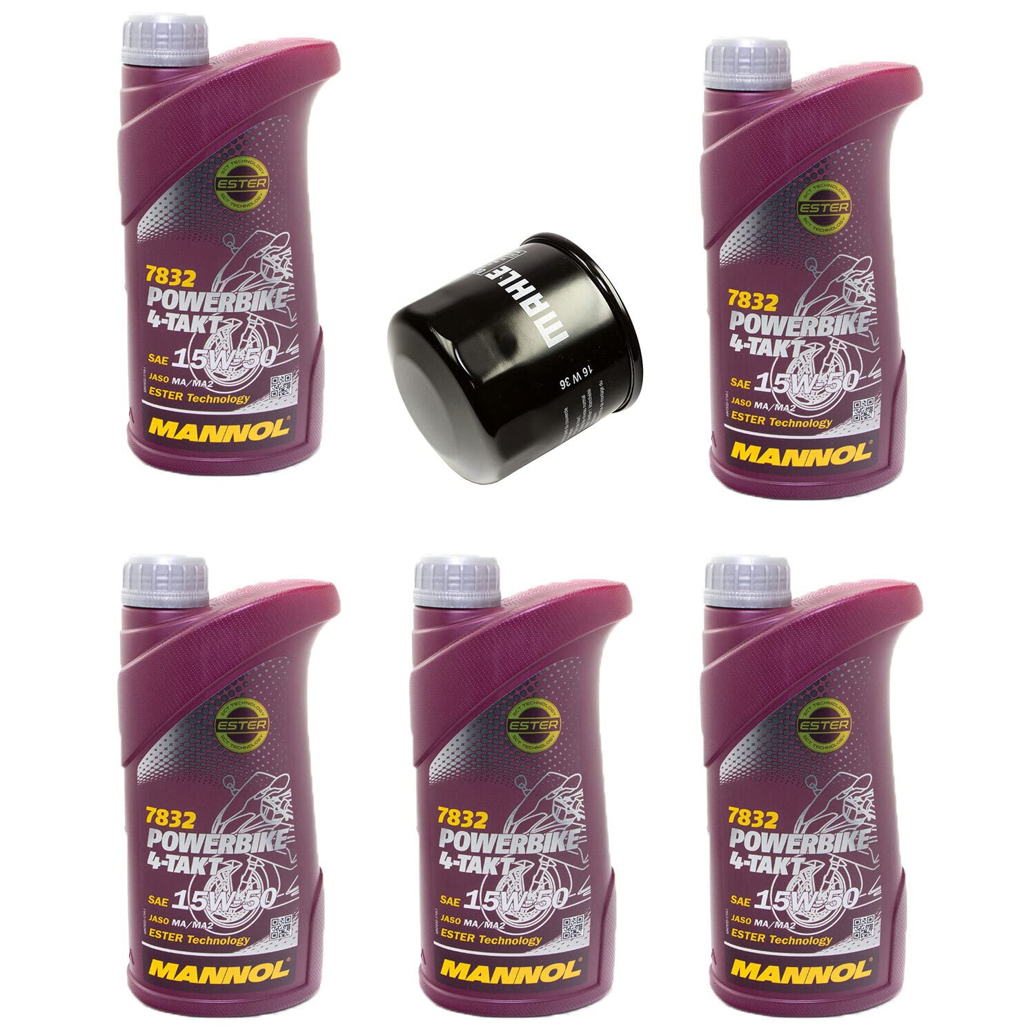 Motoröl Set 15W50 5 Liter + Ölfilter OC575 für Trium ph