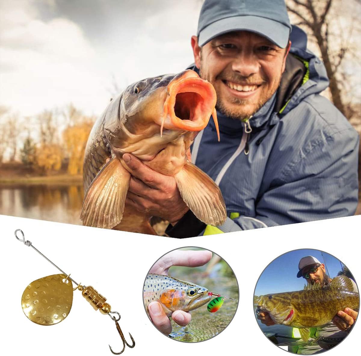 Fishing Lures Spinner Baits Lures Making Kit Inline Spinner Parts Assortment Shaft Clevis Spinner Blade DIY Fishing Spinner Making Supplies Tackle Kit