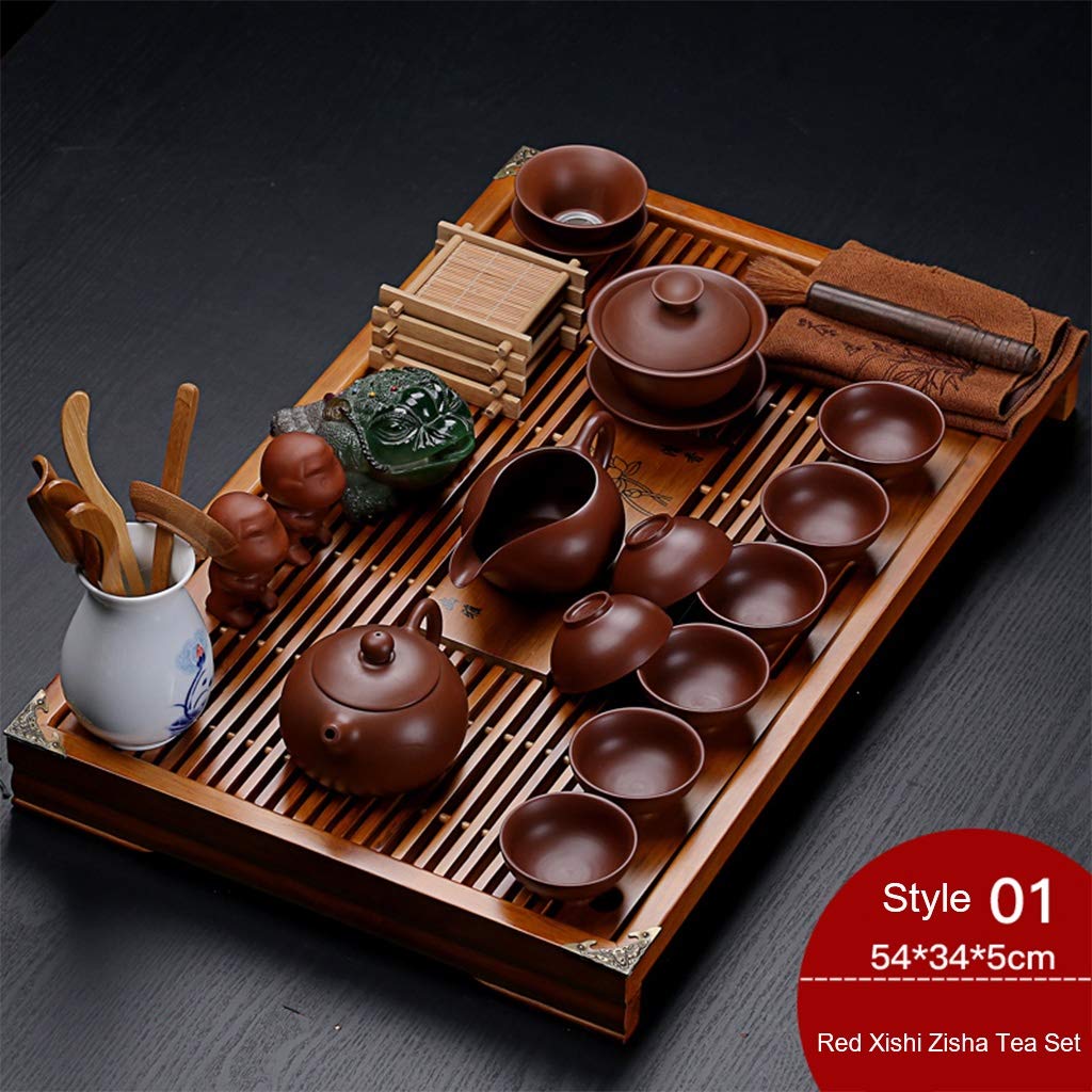 Ceramiczny zestaw do herbaty z drenażem taca na herbatę do stolika do herbaty Kung Fu mały stolik kawowy taca do serwowania herbaty na ceremonię parzenia herbaty (kolor: przezroczysty)