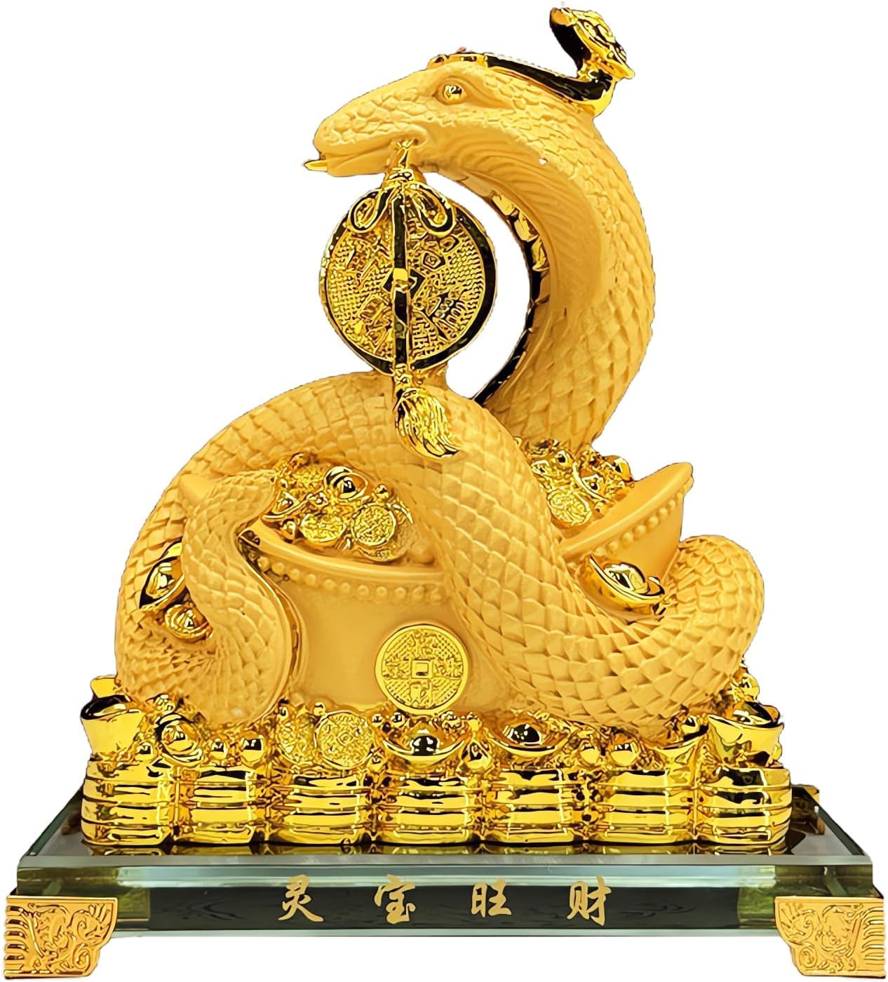 Statuette da collezione in resina dorata Feng Shui del Feng Shui 2025, decorazione per fortuna e ricchezza, perfette per la casa o l'ufficio