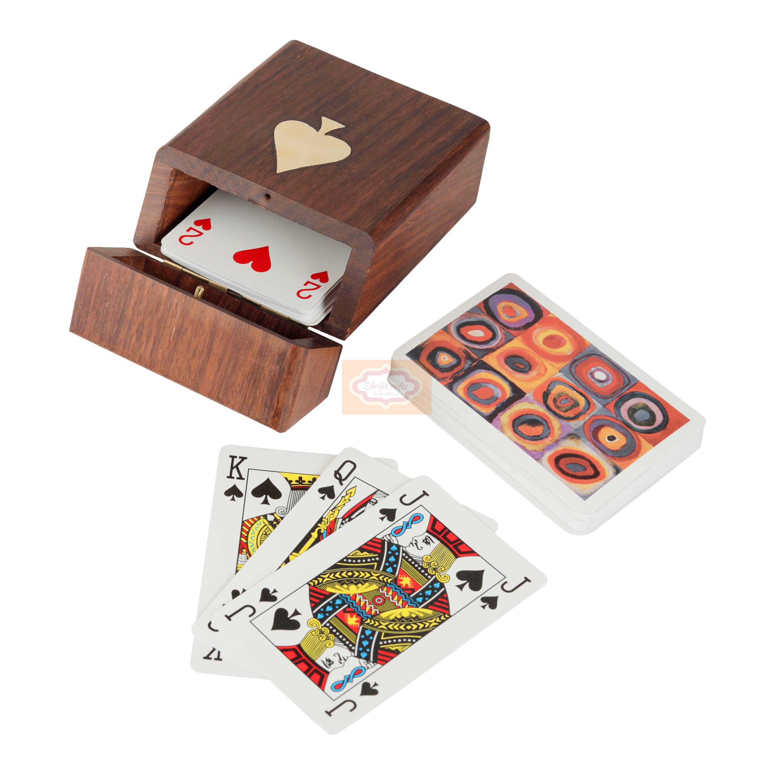 Ortus Arts Wooden Playing Card Box – Handcrafted Single Deck Storage Case for Adults – Tash Cards Deck Holder – Vintage Game Accessory Organizer (Single Box)