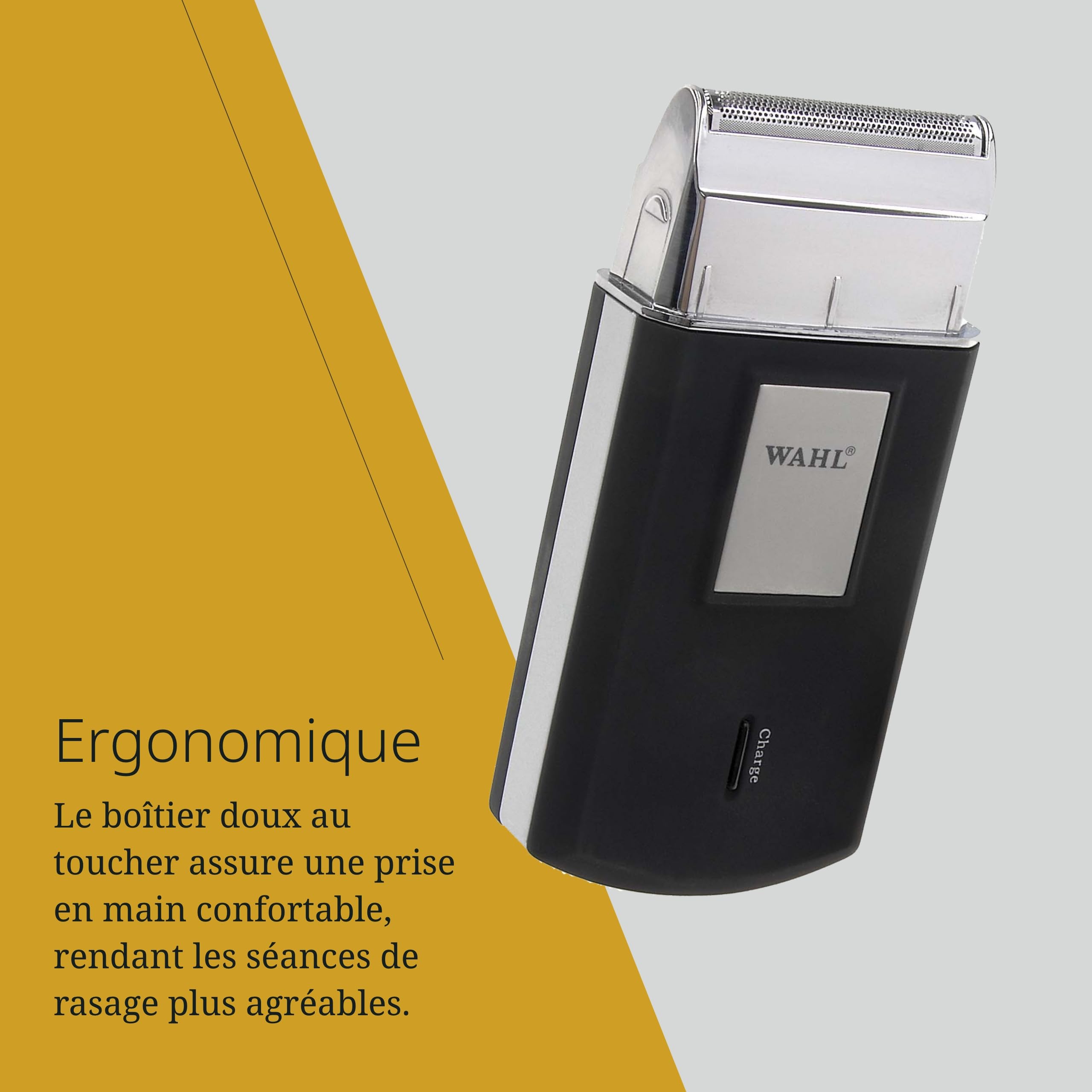 Wahl Mobile Shaver – Rasoir Électrique sans Fil avec Étui de Voyage – Grille Flexible pour un Rasage Très de Près