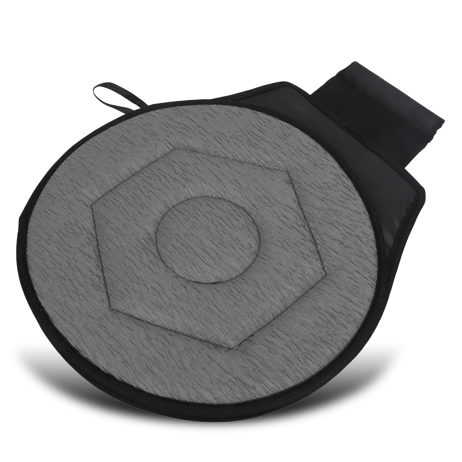 360 Degree Rotating Car Cushion for Elderly Pregnant Woman Children, Portable Round Seat Pad, Rotating Car Swivel Seat Cushion, Rotatory Chair Pad (Grey)
