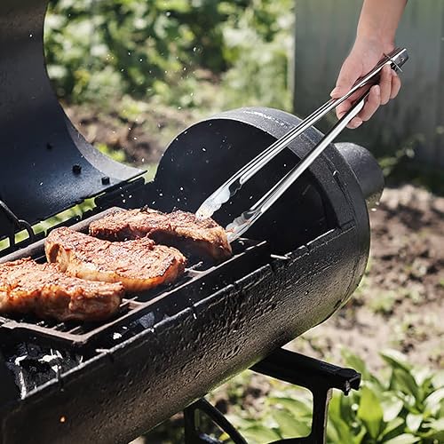 Miniatura 3 de Pinzas de cocina de metal, pinzas extralargas de 16 pulgadas para asar y servir alimentos, pinzas de acero inoxidable para ensalada, carne,