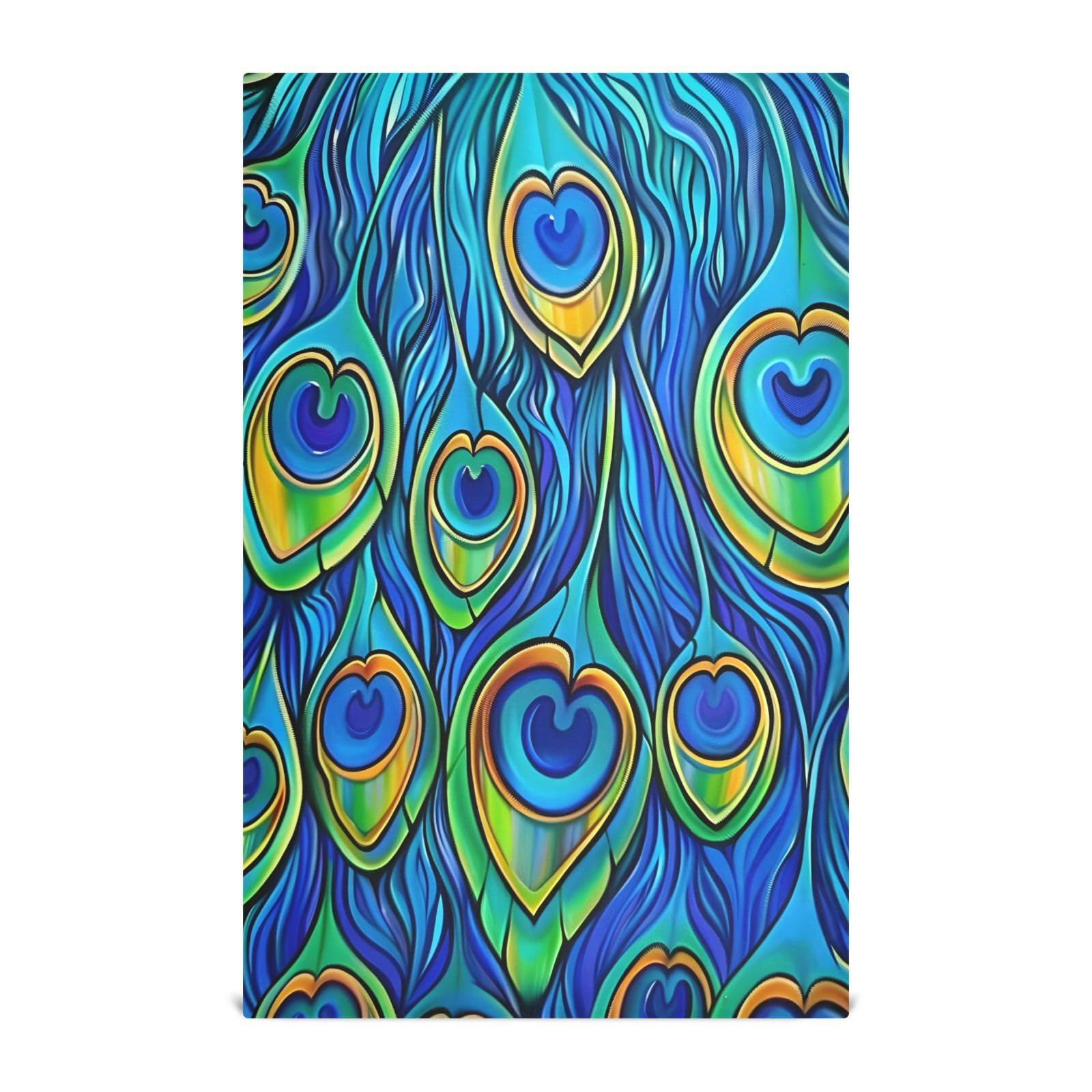 Toallas de limpieza y paños de cocina decorativos ALAZA Peacock, juego de 4 toallas de 18x28"
