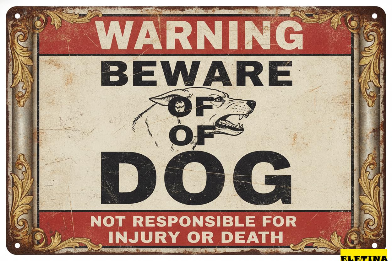 Personalized Sign for Man Cave Beware Of Dog Dober Metal Warning Beware Of Dog S Fence Outdoor Farm Garden Gate Home Yard Decor 8x12in Private Property Decorative
