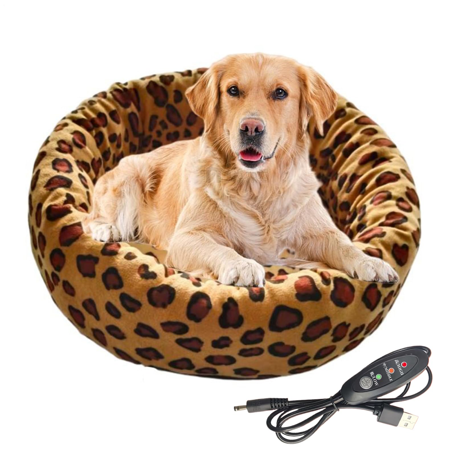 Panier Chauffant pour Chat Intérieur | Coussin Chauffant Réglable à 3 Niveaux - Nid de Sommeil Chaud Intérieur | Pour Chiens Et Chats Et Chatons Et Chiots Et Lapins Intérieur Extérieur Hiver
