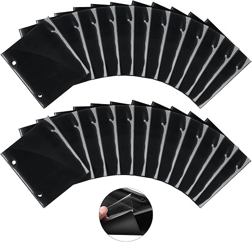 Miniatura 23 de Outus Carpeta musical con 2 agujeros de 7.5 x 6.3 pulgadas, de PVC, impermeable, para guardar archivos de partituras (negro, doble disponible)