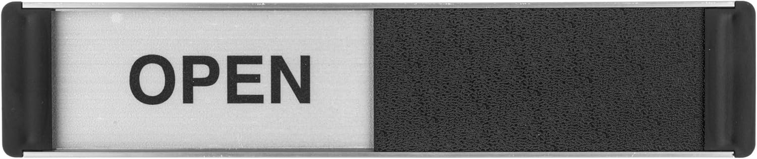 SECO OPEN/CLOSED Sliding Meeting Room Sign – 10.03" x 2.05" – Aluminium & PVC