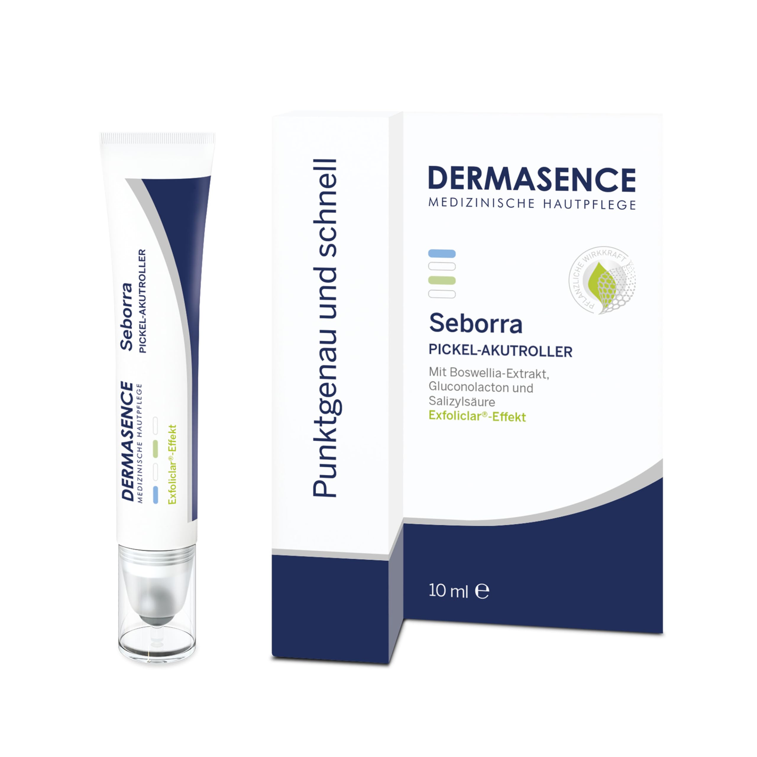DERMASENCE Seborra Pickel-Akutroller, 10 ml – SOS-Pflege bei Pickeln und Mitessern, punktuelle Hilfe bei Unreinheiten, beruhigt Rötungen, zieht schnell ein, parfümfrei, vegan, ideal für unterwegs