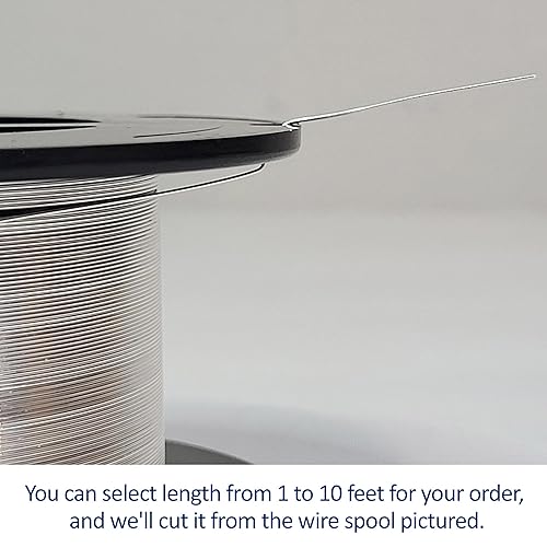 Miniatura 3 de Calibre 26, alambre de plata fino 999, redondo, suave muerto, 4 pies, para arte de joyería de WIZART