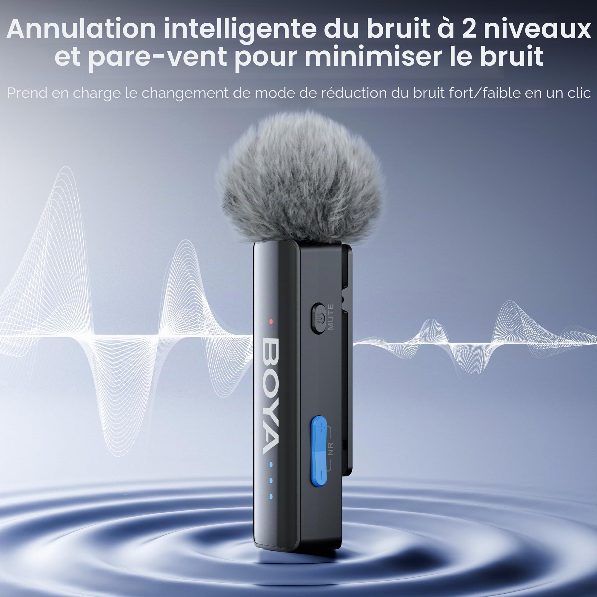 BOYA BOYALINK 2 A1 Microphone pour iPhone Android Appareil photo, 48 kHz 24 bits, 300 m, microphone Lavalier sans fil, annulation de bruit, mini microphone, micro clip, USB-C/Lightning/3,5 mm TRS Plug