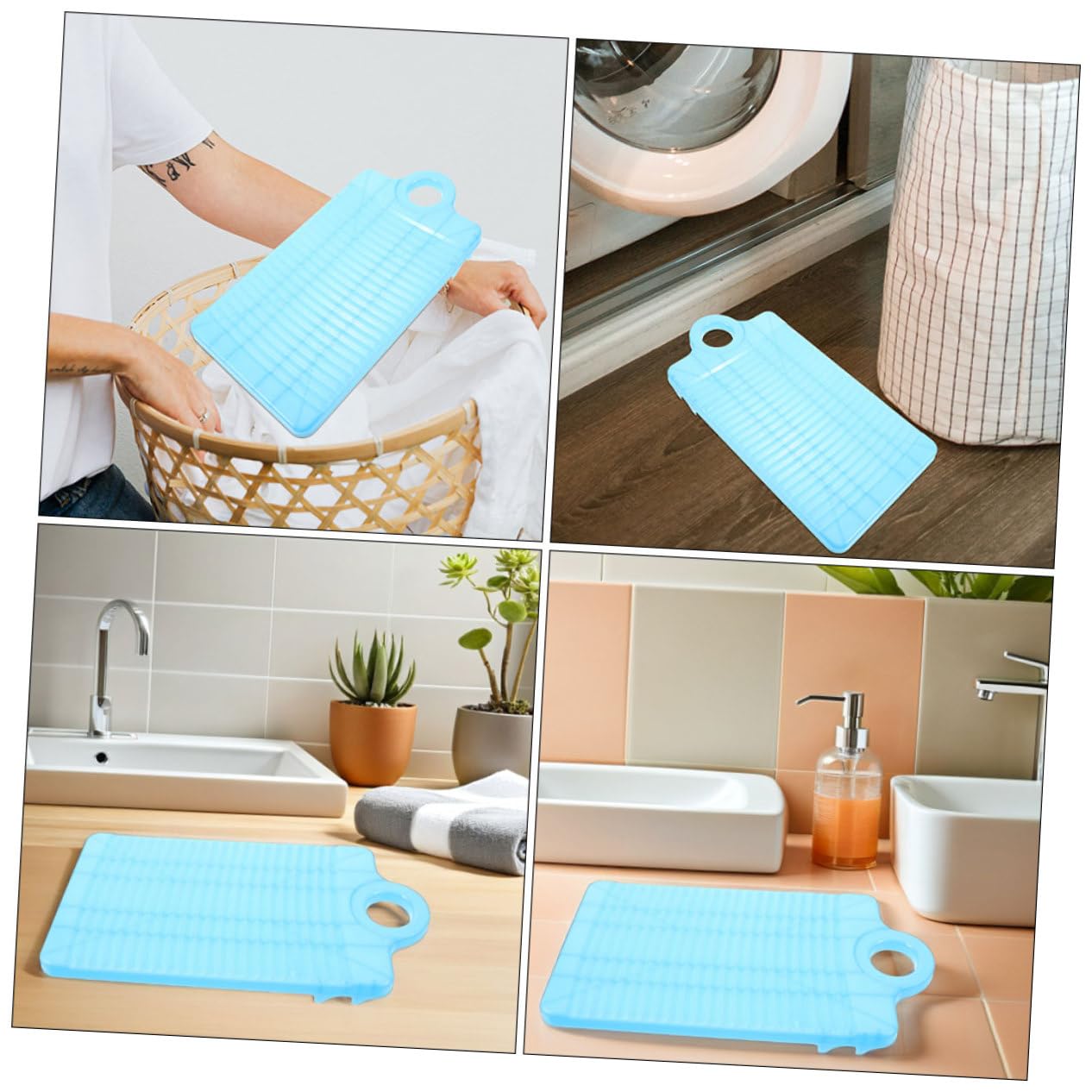 4 Stück Reise Wäschebrett Wäschewaschbrett Kleidungsschrubbbrett Waschbrett Für Wäsche Manuelles Waschbrett Wäsche Kleiderbrett Handwaschbrett Weiches Gummi Blau