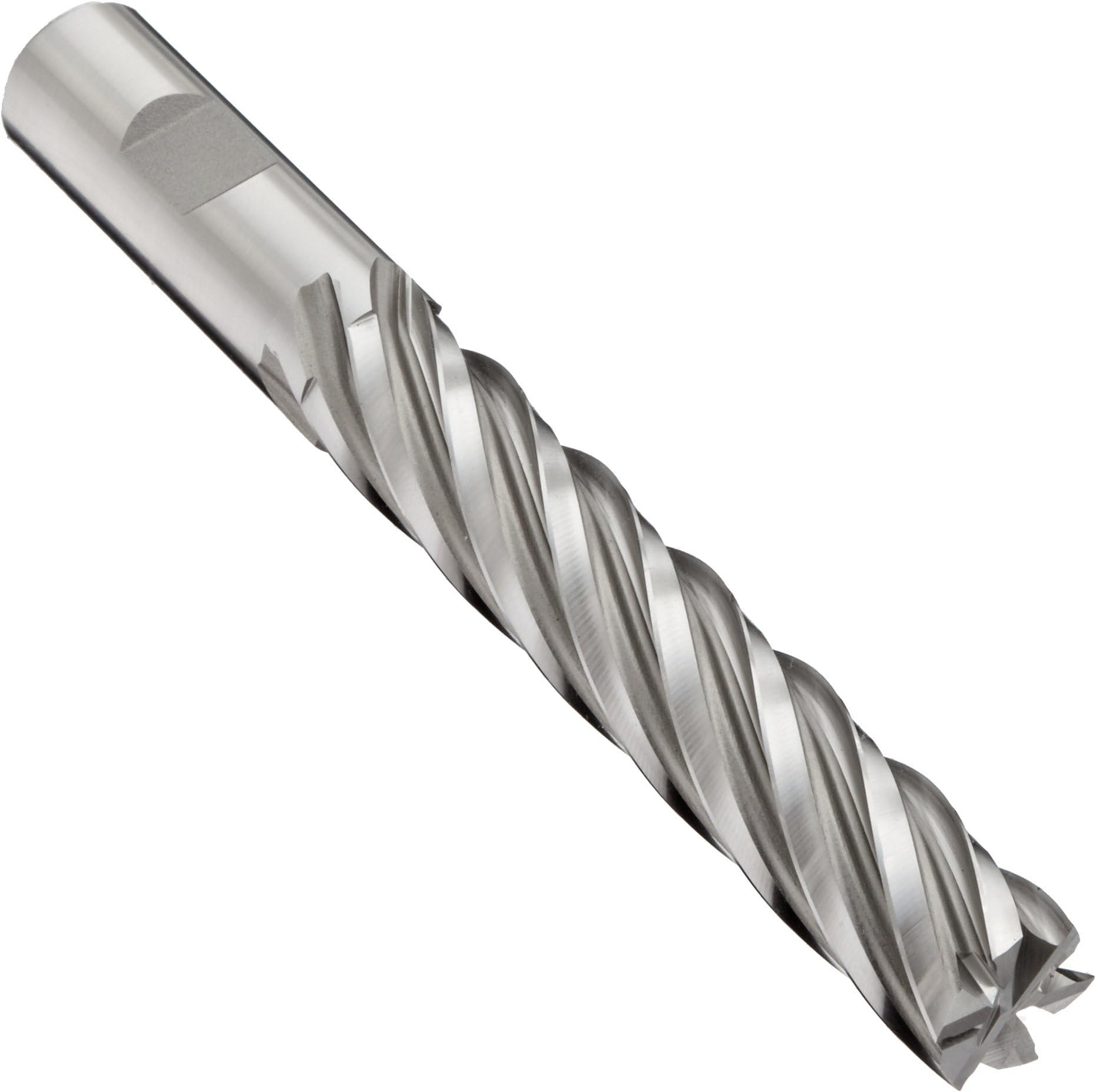 YG-1 E2175 Cobalt Steel Square Nose End Mill, Extra Long Reach, Weldon Shank, Uncoated (Bright) Finish, 30 Deg Helix, 6 Flutes, 6.125" Overall Length, 0.625" Cutting Diameter, 0.625" Shank Diameter