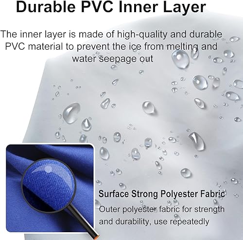 Miniatura 3 de Bolsa de hielo reutilizable de 9 pulgadas, bolsa de hielo para terapia fría y caliente para aliviar el dolor, sin fugas, bolsas de hielo azules,