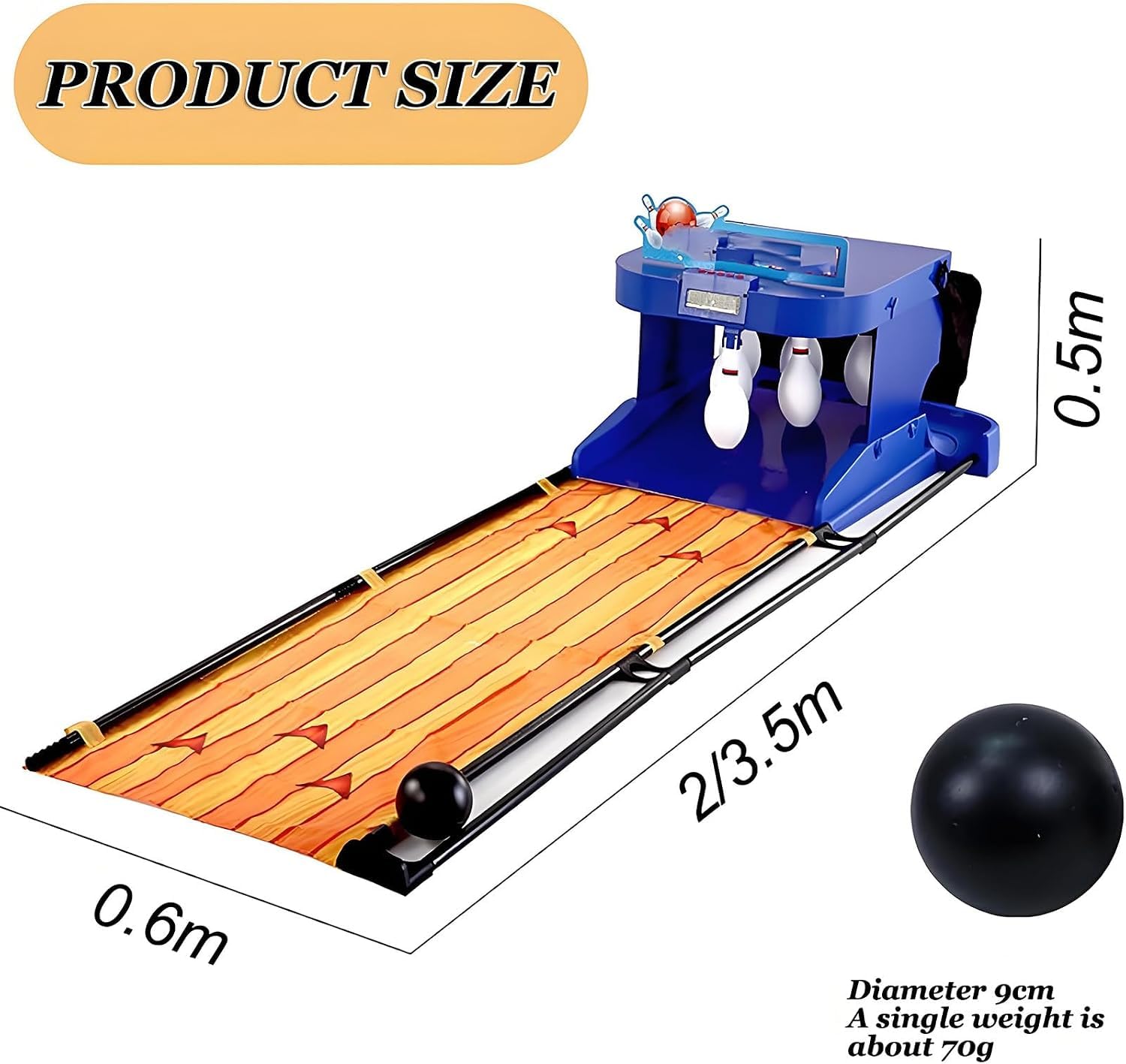 Set di Palle da Bowling Indoor, Piste da Bowling Domestiche con Tabellone Segnapunti A LED E Reset Automatico, Set da Bowling Elettronico per Riunioni A Casa 2m/6ft