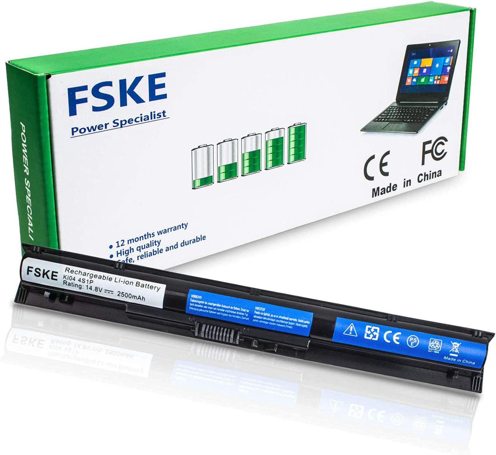 FSKE K104 Laptop Battery for HP 800049-001 K104 800050-001 800010-421 800009-421 15-AB150SA HSTNN-DB6T AB254SA HSTNN-LB6S AB271SA 800049-005 Pavilion 15 14 17 Laptop, 2500mAh 4 cells 14.8V