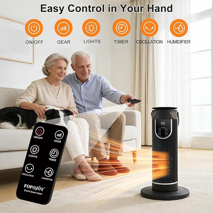 Calefactor Eléctrico Portátil Cerámico PTC 1500W con Humidificador miniatura 8