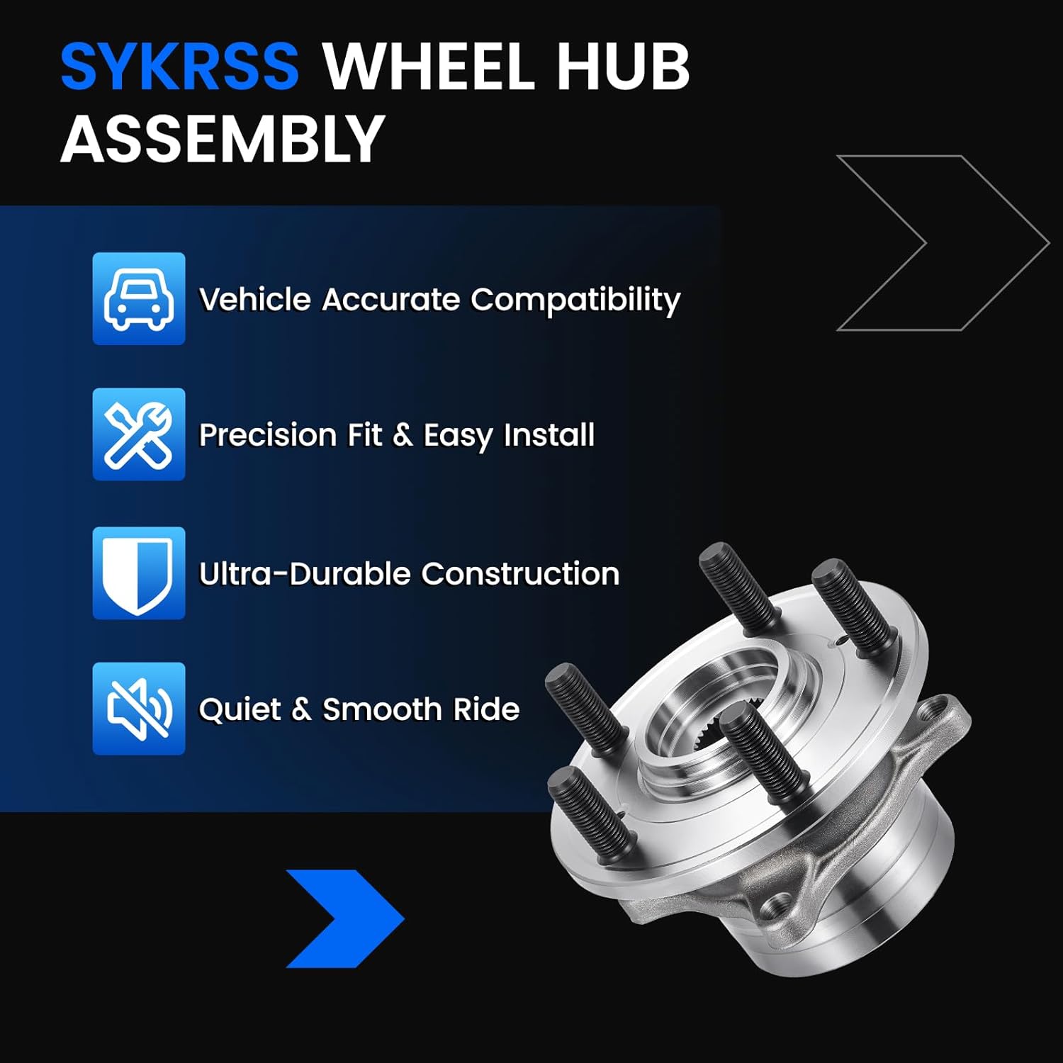 513267 Front Wheel Bearing and Hub Assembly Compatible with Acura MDX 2007-2013 3.7L, for ZDX 2010-2013 3.7L, Compatible with Honda Pilot 2009-2015 3.5L, Gas, 1PCS