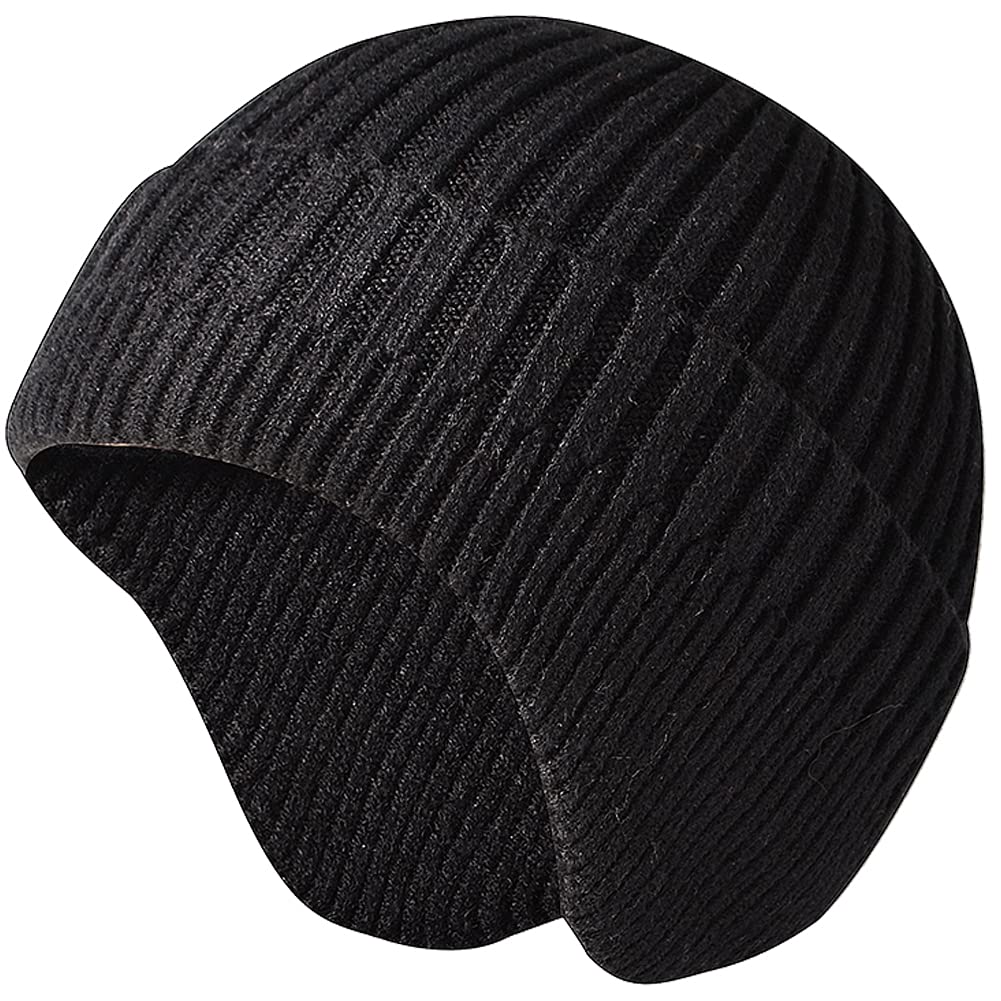 JFAN Cappello Lavorato A Maglia da Uomo Donna Autunno Inverno Tinta Unita Proteggi Le Orecchie Cappello da Sci Moda Caldo Cappello in Pelle di Melone